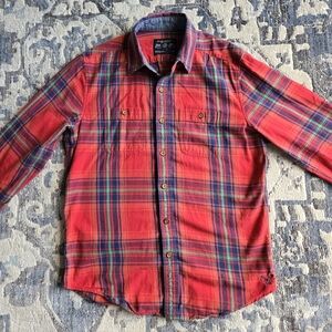 S American Eagle Plaid Button Up